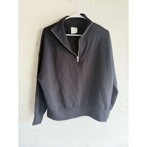 Varley DoubleSoft Quarter Zip Pullover Womens Small Black Athleisure Sweatshirt